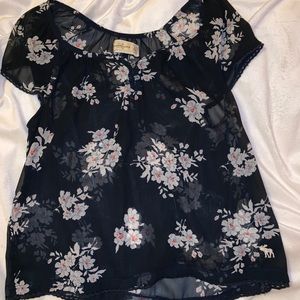 Sheer floral blouse
